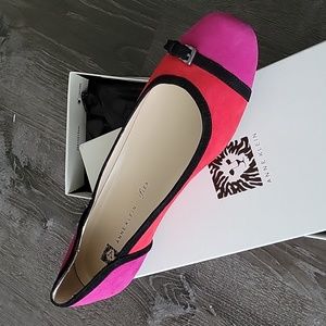 Anne Klein pink and orange flats